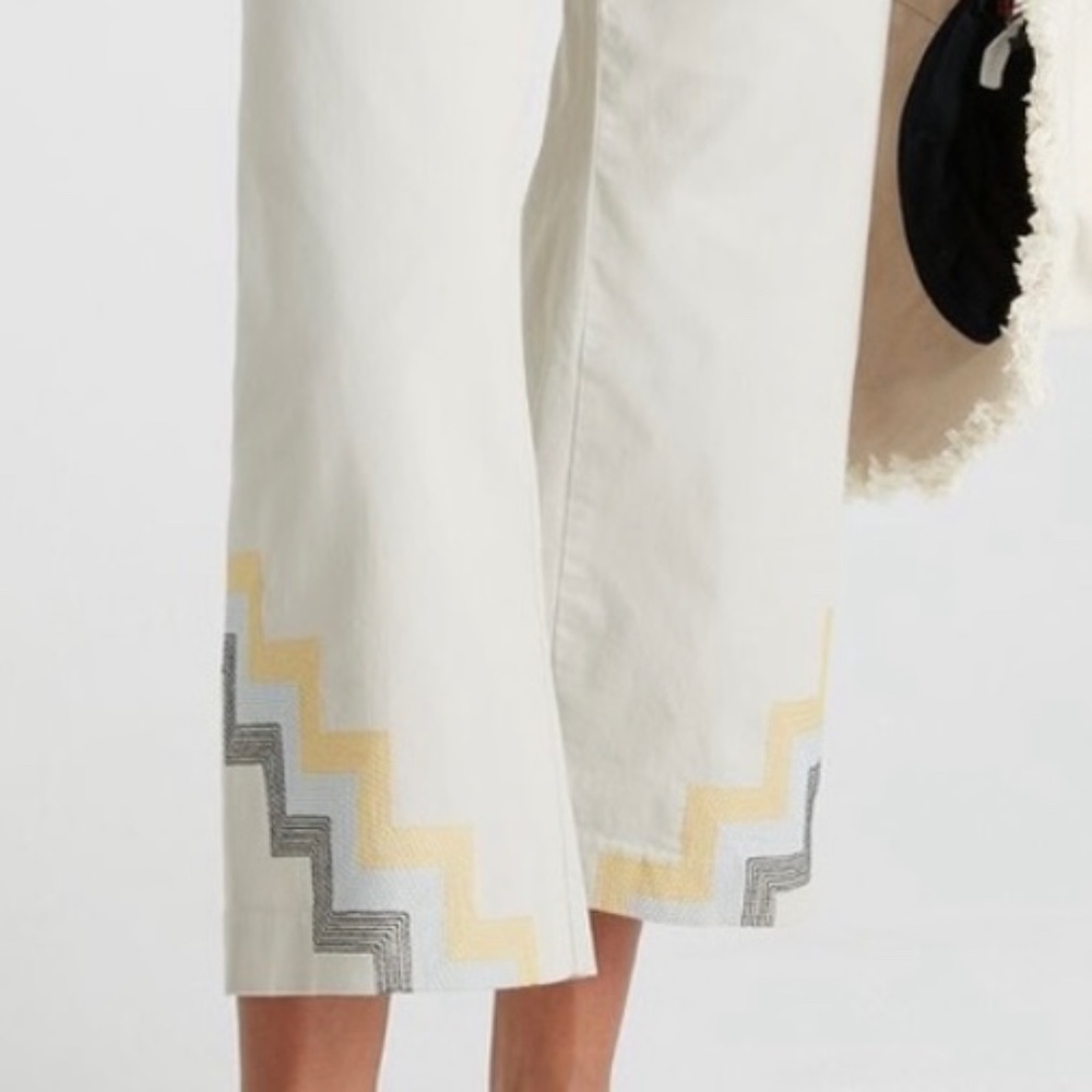 MAEVE BY ANTHROPOLOGIE HALLEE EMBROIDERED WIDE LEG PANTS SZ 10 - NWT - Picture 7 of 12